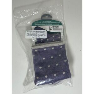 Sockwell On the Spot Compression Socks Womens ML 15-20mmHg Plum Sparkle PolkaDot